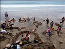 Mass excavations on Hot Water Beach